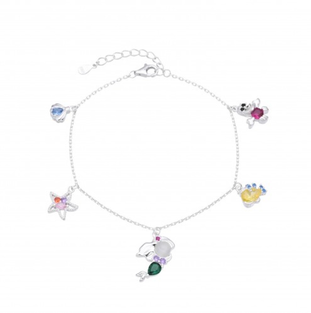 Pulsera de plata 925 con circonias, PRINCESAS. 