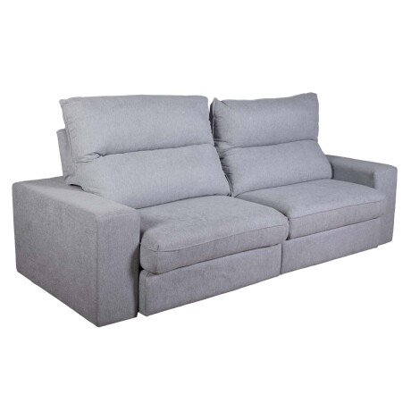 SOFÁ C/CHAISE 3 CUERPOS TELA GRIS BOREAL