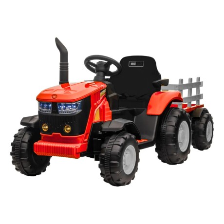 Tractor con Remolque Lumax a Batería con Luces, Sonido, MP3 y USB Rojo