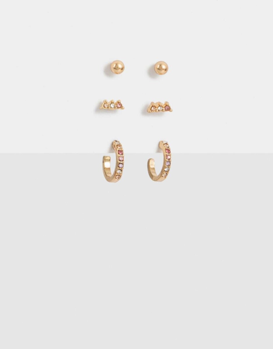 Sets De Aros Bañado En Oro - Dorado 