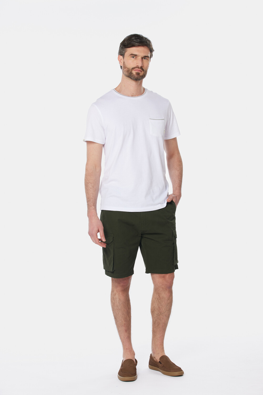 BERMUDA CARGO CON SPANDEX Verde