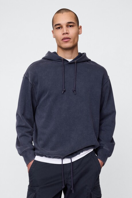 Buzo Canguro Logo Gap Poncho Hombre Navy Uniform