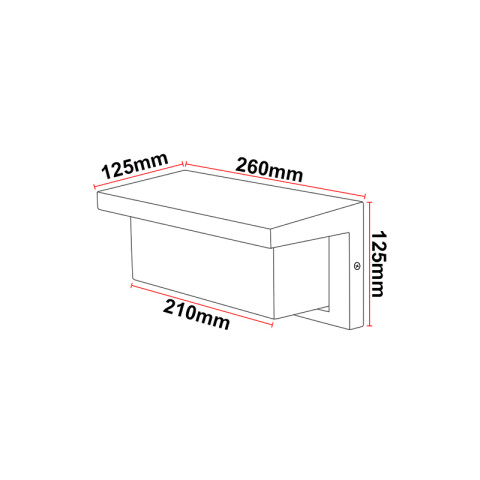 Lámpara de pared LED rectangular IP65 20W luz fría IX4545Y