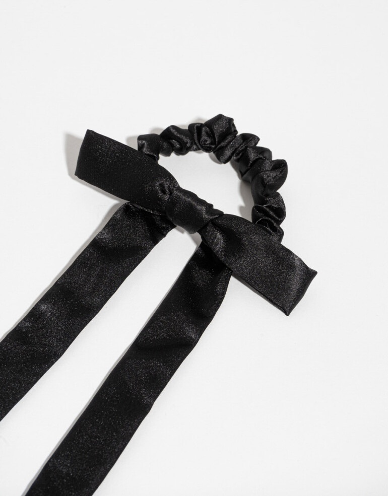 Gomitas Elásticas Moño Gomita Con Lazo - Negro