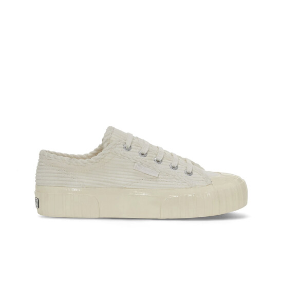 Championes Superga 2630 Stripe Corduroy Blanco