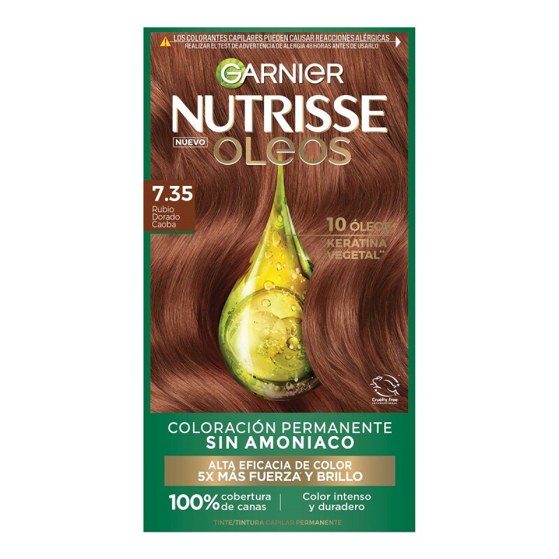 Tinta Garnier Nutrisse Oleos N°7.35 Rubio Dorado Tinta Garnier Nutrisse Oleos N°7.35 Rubio Dorado