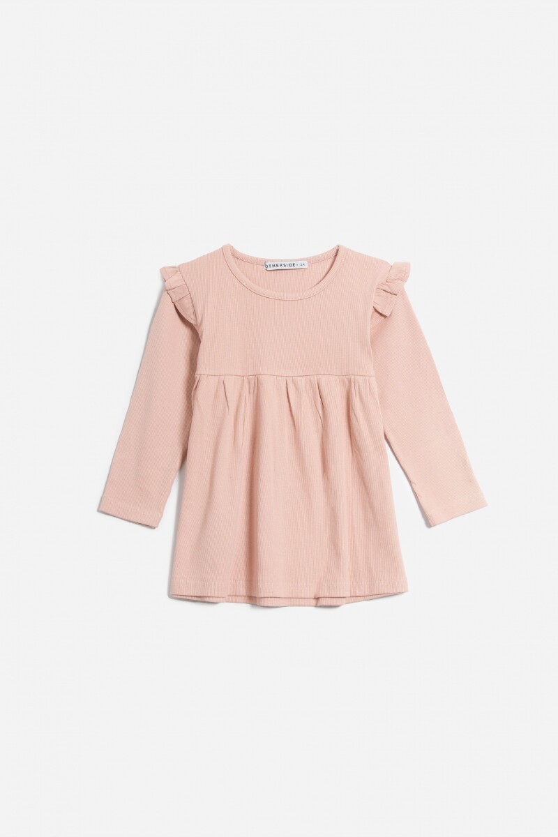 Vestido con volado en hombro TERRACOTA