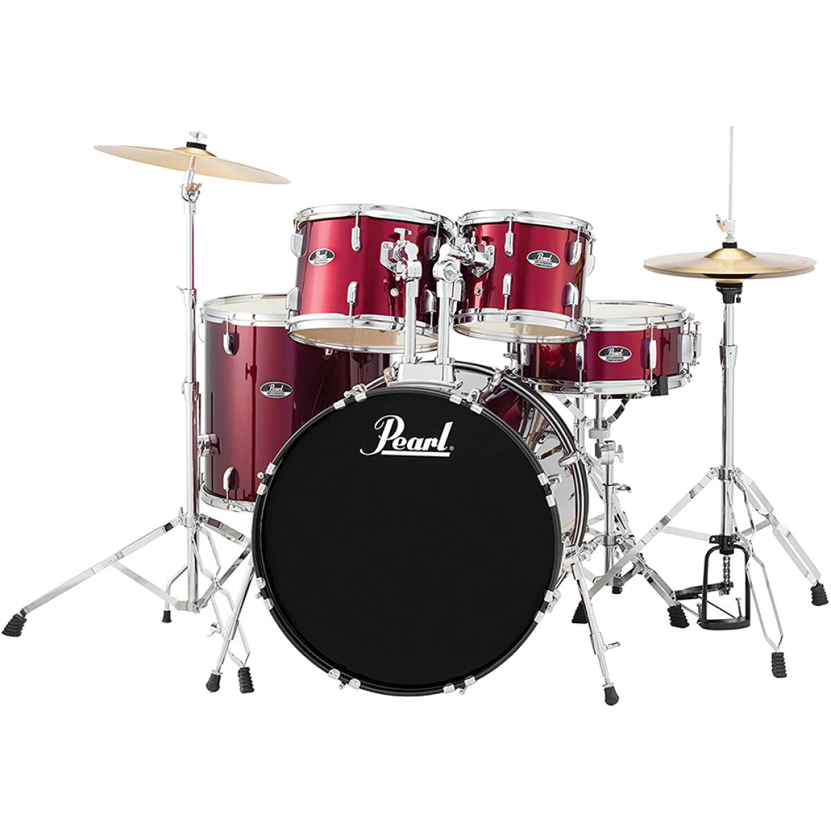 BATERÍA PEARL ROADSHOW FUSION RED WINE 5 CUERPOS CON HARDWARE 