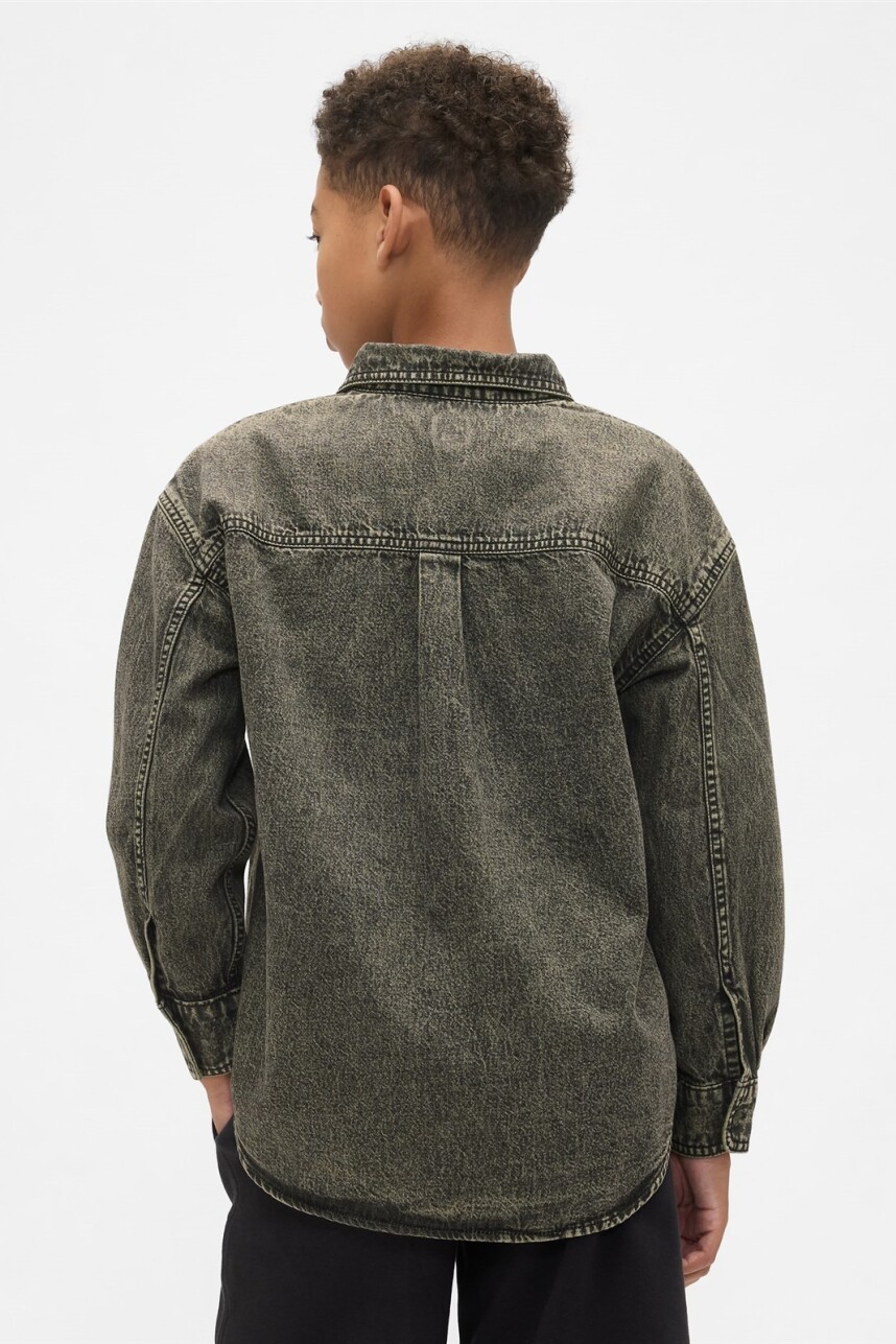 Camisa De Jean Niño Olive Green