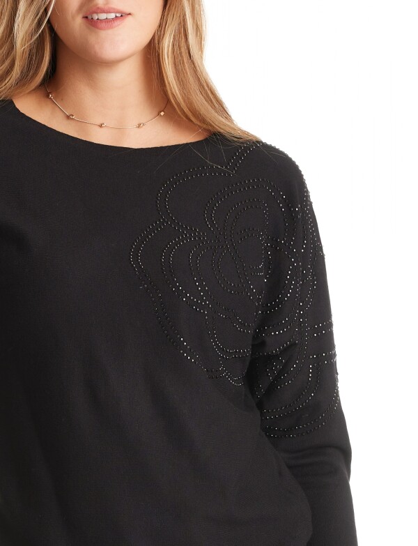 Buzo Dolman Brillos NEGRO