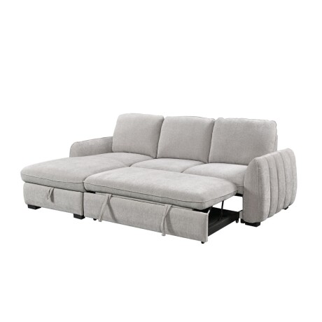 Rinconera Cama Thesi (C/Baúl) - Tela Microfibra - Chaise izquierdo City 451 (Gris)