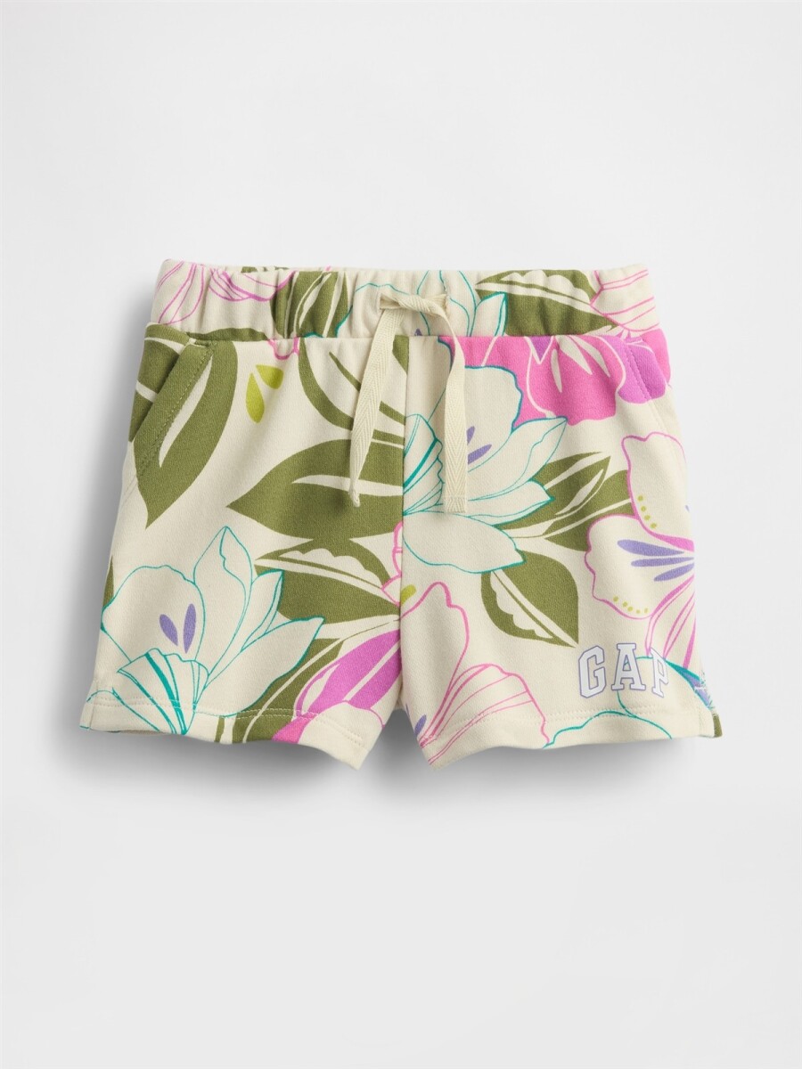 Short Sin Felpa Logo Gap Toddler Niña - Tropical Floral 