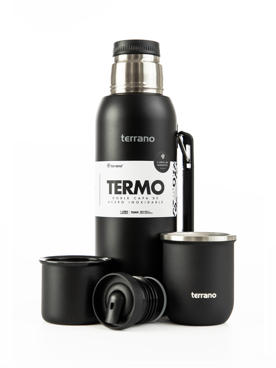 Kit Termo 1 LT Con Base De Silicona + Mate Sicilia - Negro 