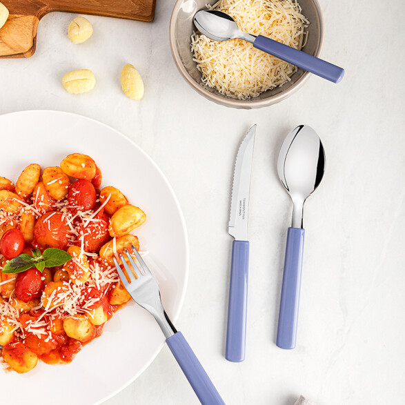 Batería de cocina Turim + cubiertos, 24 pzs negro -TRAMONTINA TR6270