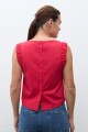 Blusa sisa drapeada rojo