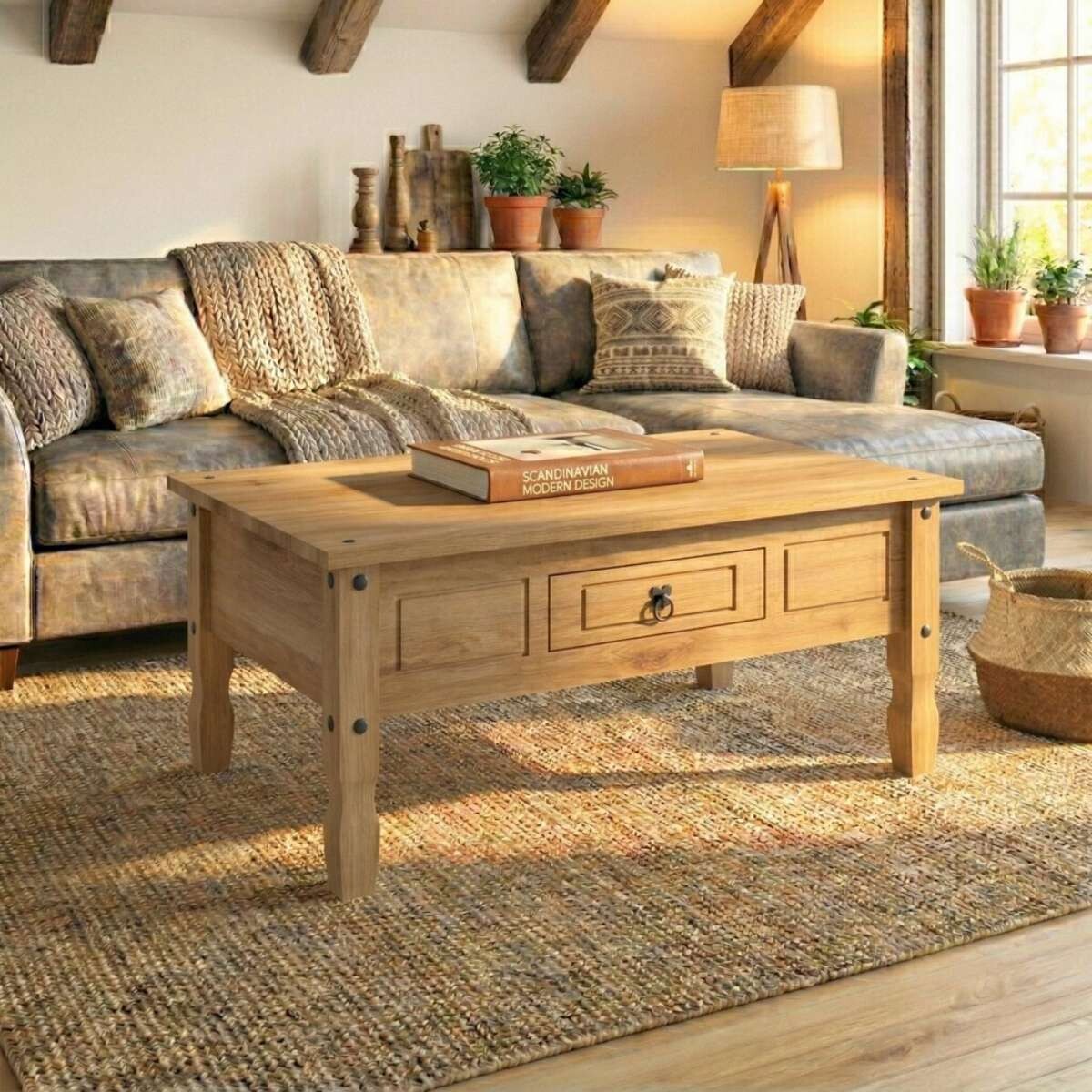 Mesa de Centro Linea Mexicana 100x60cm - Natural 