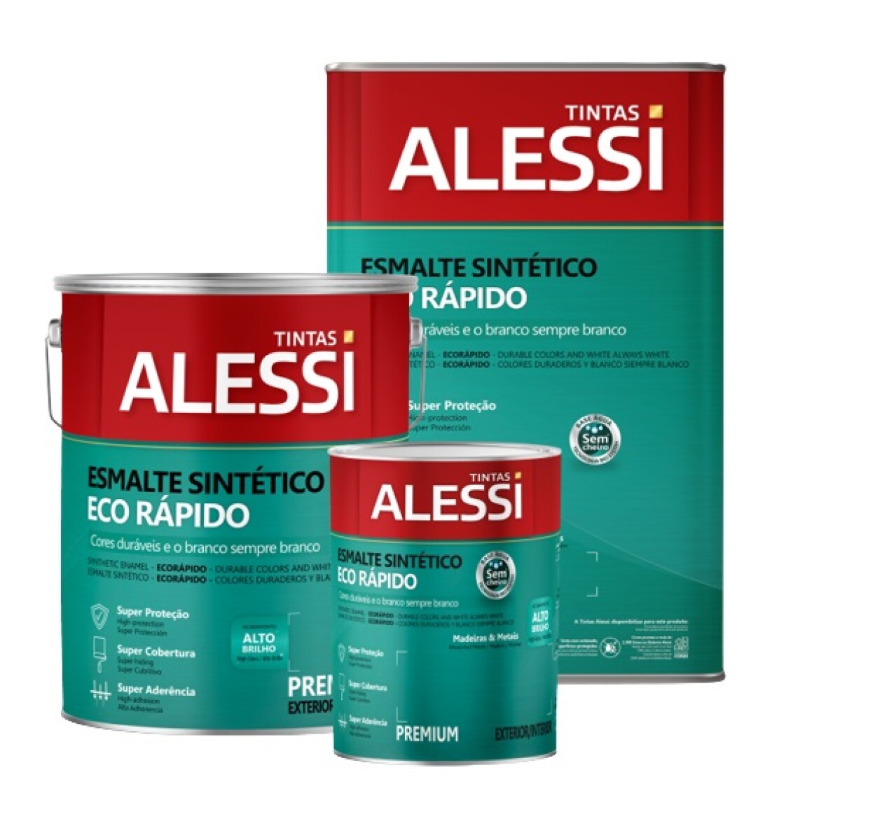 Esmalte Brillante Al Agua Premium Blanco 0.900L Alessi 