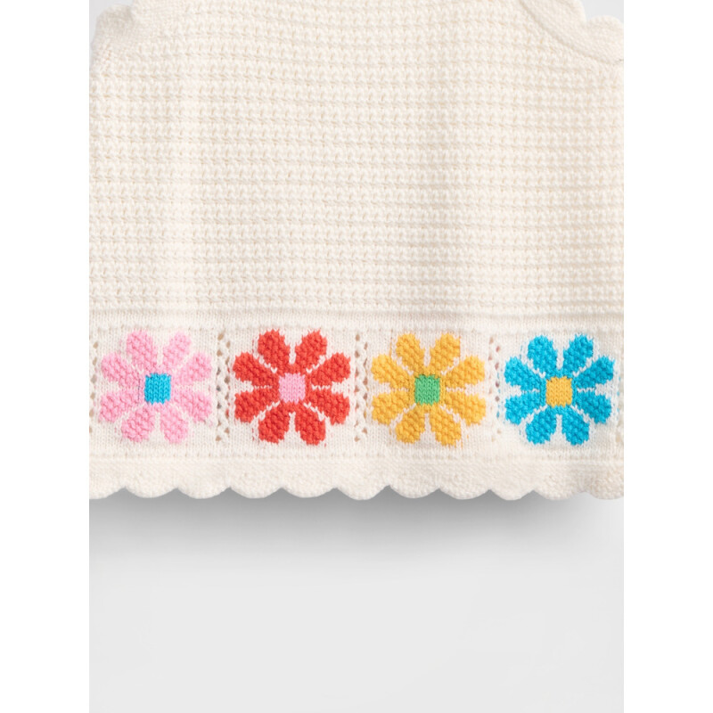 SL CROCHET FLORAL TANK IVORY FROST