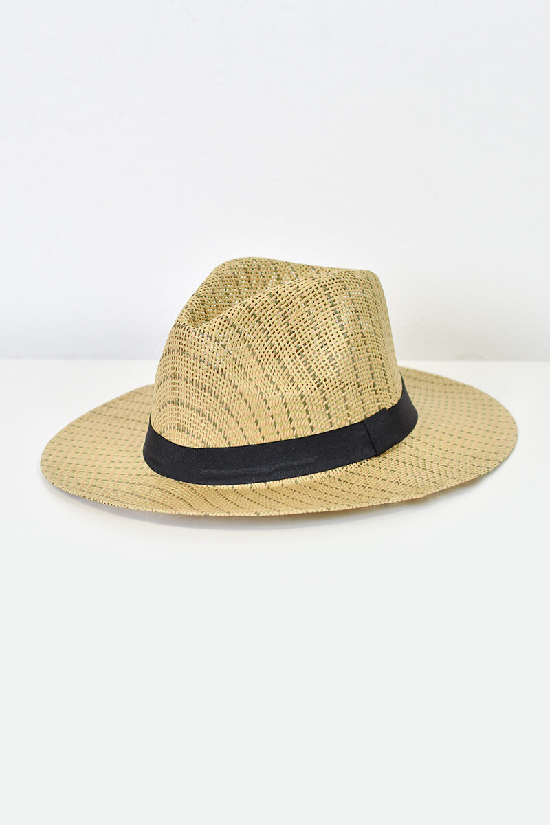 Sombrero con cinta - Tostado 