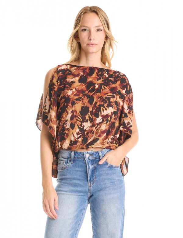 Blusa Dolman Print MULTI/TOSTADO