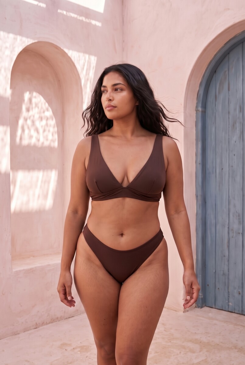 TOP HALTER MERI CON COPA REMOVIBLE - CHOCOLATE 