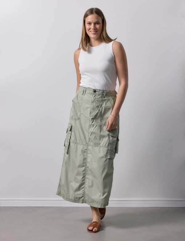 Falda Maxi Cargo OLIVA