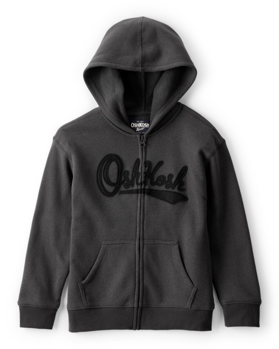 Campera de algodón con felpa, negra 