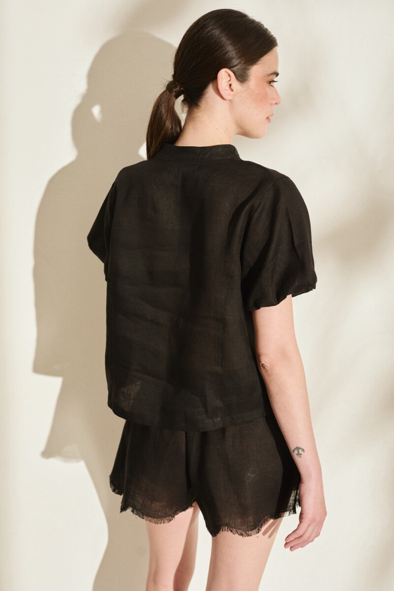BLUSA TROPICAL Negro