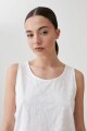 Musculosa con puff print blanco