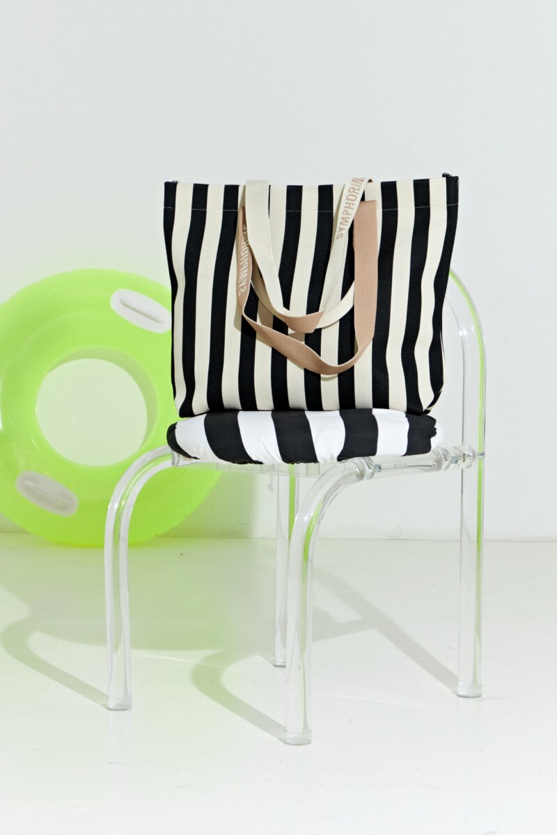 Cartera bolso rayado - negro 