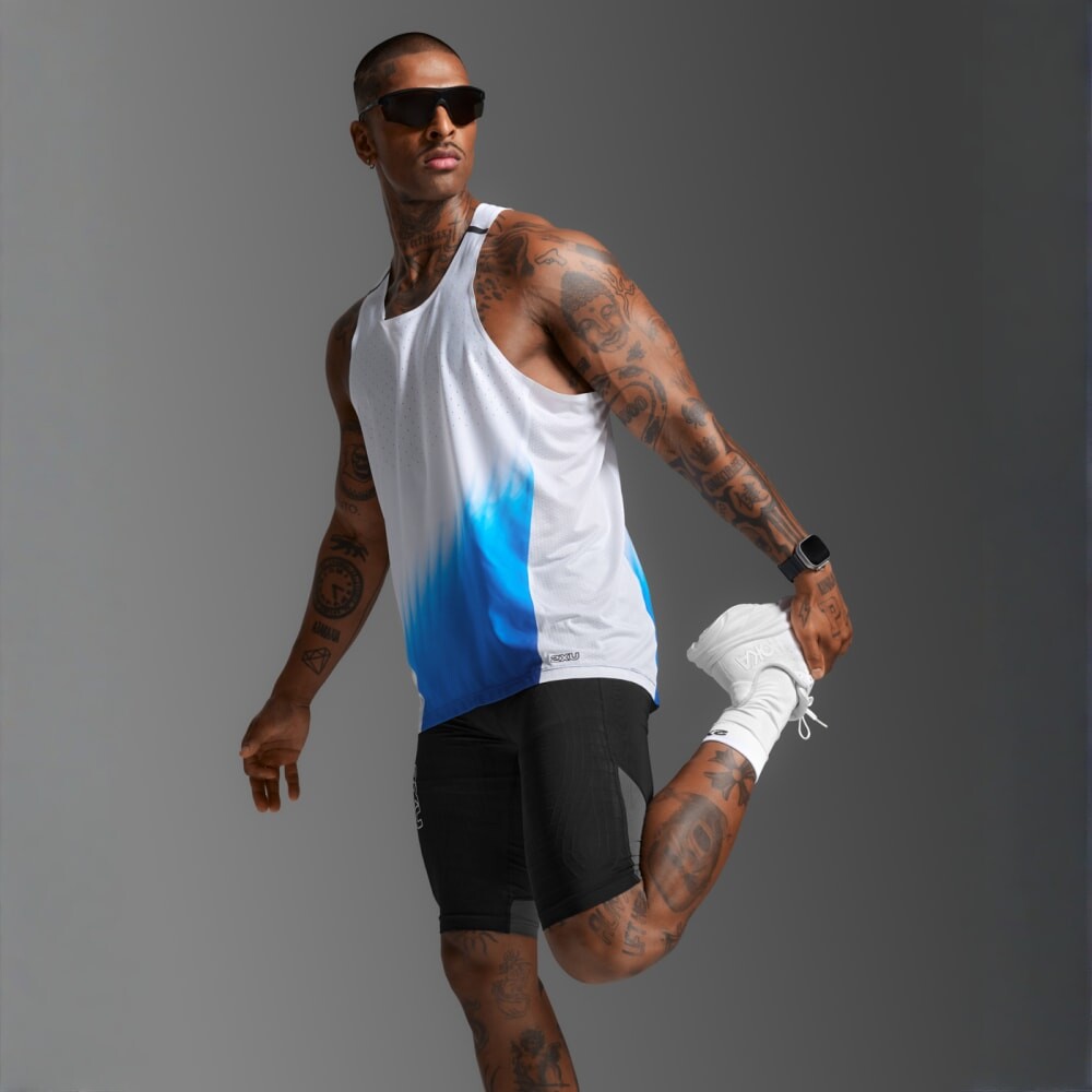 Bividi Running Light Speed React Singlet Hombre Blue Gradient/black Reflective