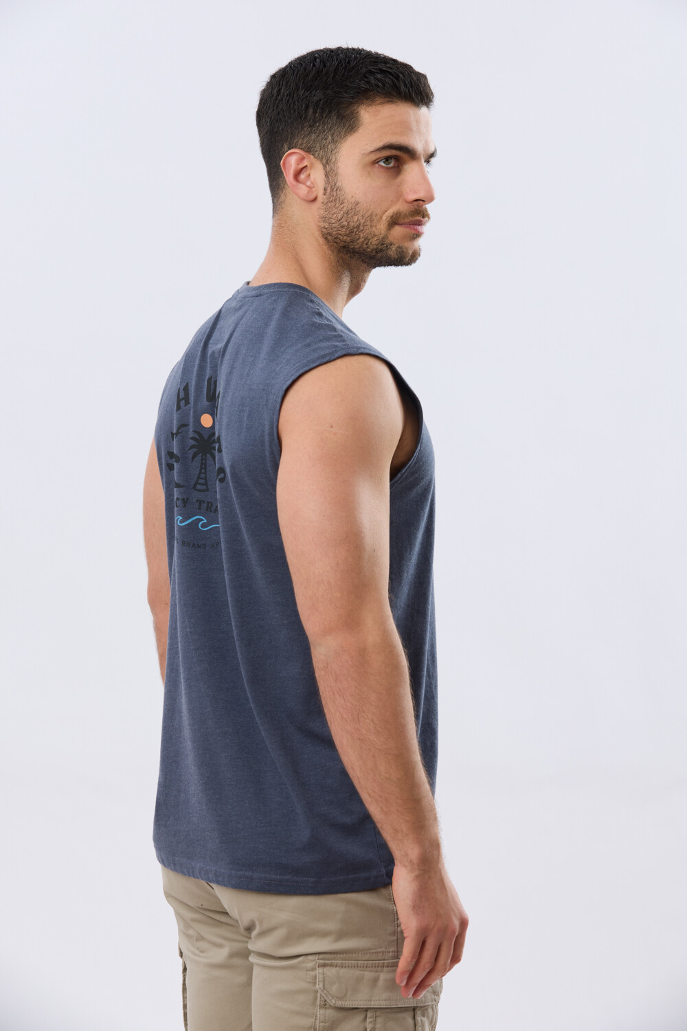 MUSCULOSA ESTAMPADA DE ALGODÓN Denim