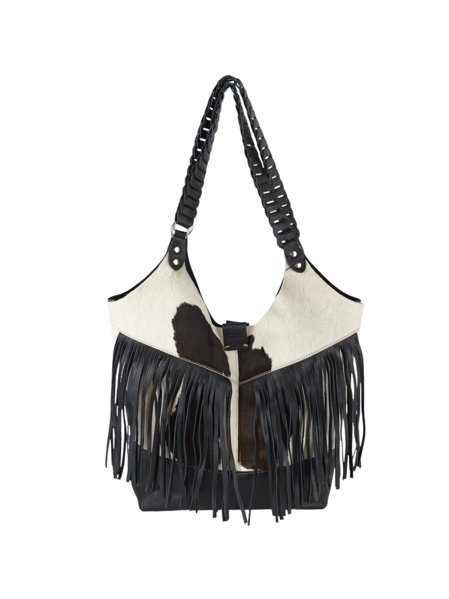 Bolso tote de cuero con flecos 