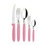 Juego cubiertos en pote, 30 piezas rosado "IPANEMA" -TRAMONTINA FER04978