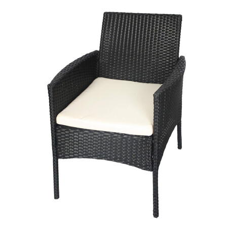 Juego Jardin Rattan 3 Sillones + Mesa Calidad Hts Negro