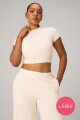 Polo Cotton Jersey Cropped Baby Tee Mujer Almond Milk
