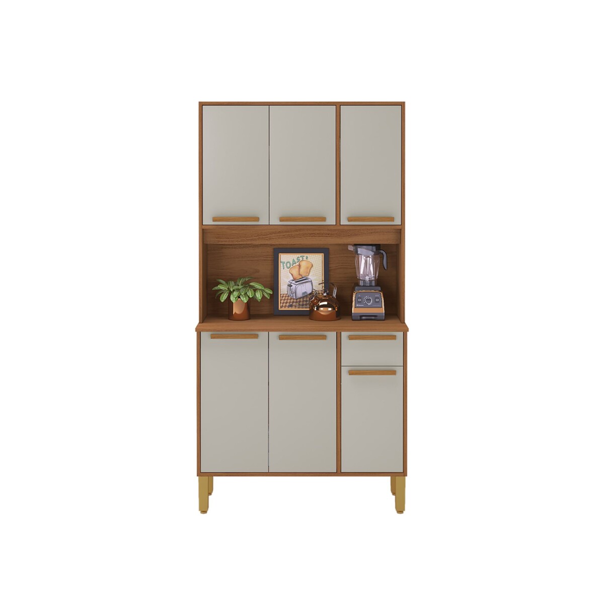 Kit Cocina 6 Puertas 1 Cajon Lagos Indekes Freijo Off White 