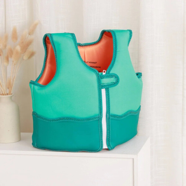 Chaleco Flotador Infantil 3D 19 KG Salvavidas Natacion NIños Variante Color Verde
