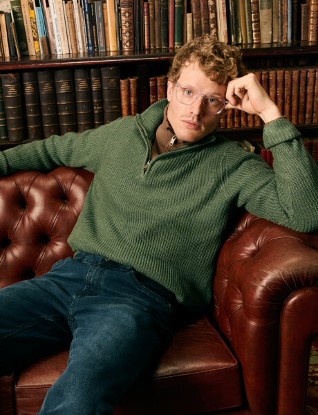 470587 SWEATER PUNTO MEDIO CIERRE HARRY Verde