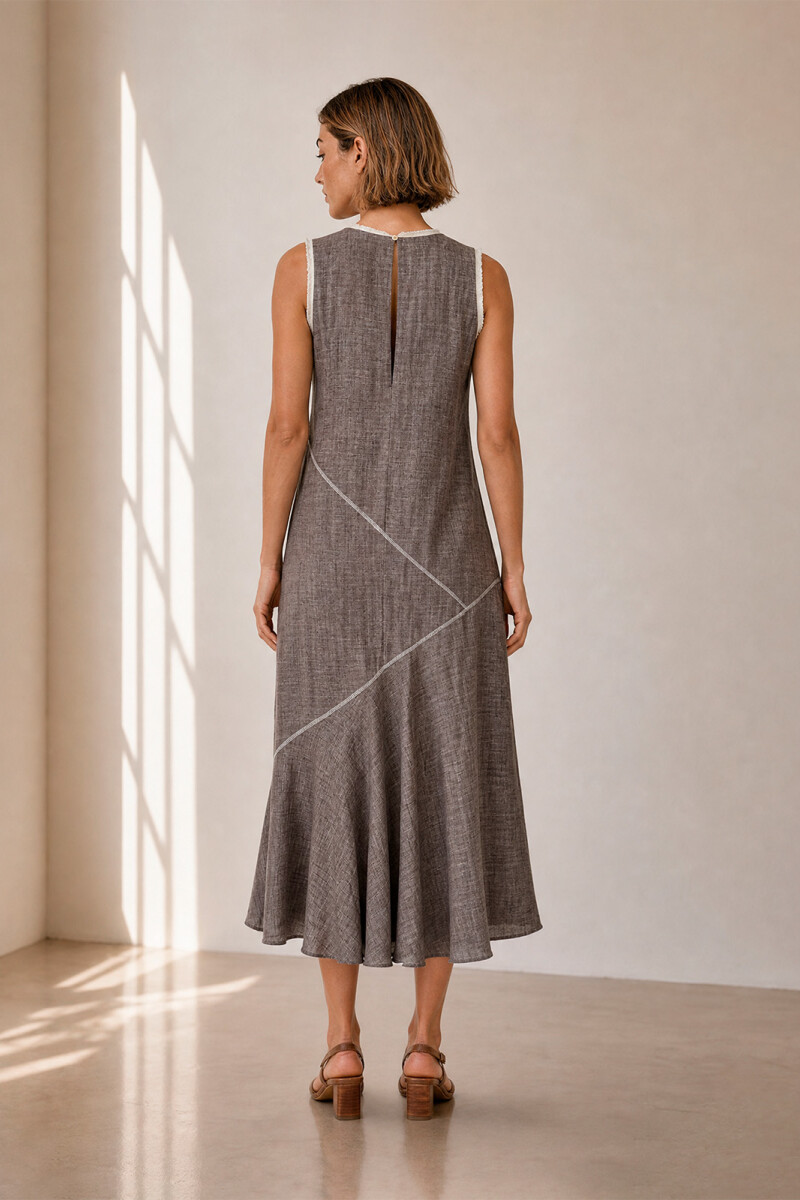 VESTIDO DIAGONAL MARRON