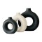 Set De Floreros Minimalistas x3 Redondo Negro y blanco