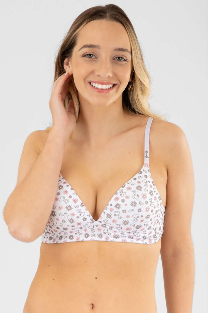 Soutien triangulo preformado snoopy flower - Blanco 