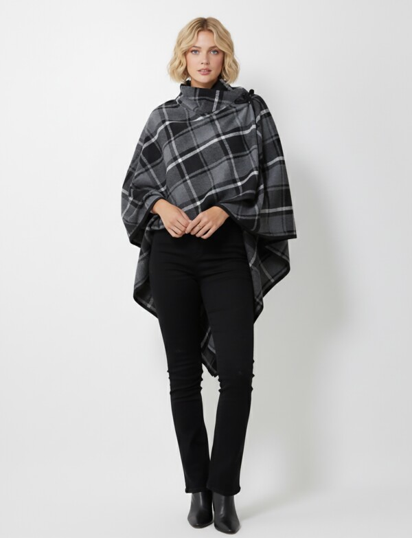 Ruana Cuadros NEGRO/GRIS