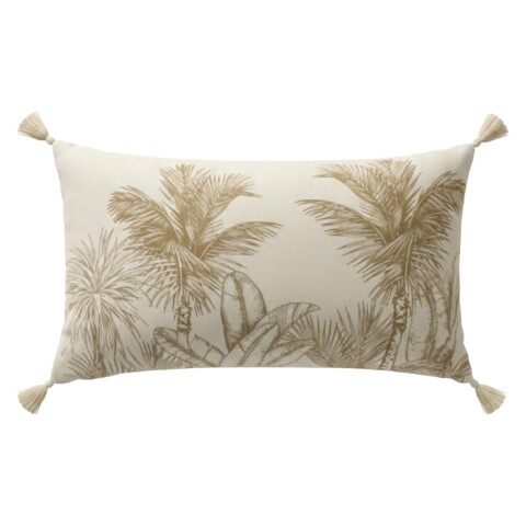 COJIN RECT BEIGE ESTAMP C/BORLAS 30X50CM Unica