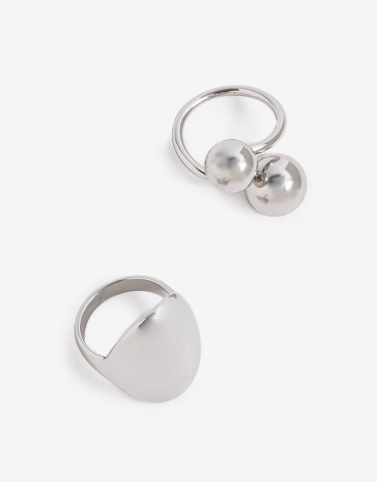 Sets Anillos Metal Sets Anillos, Metal Balls - Plateado Rodio