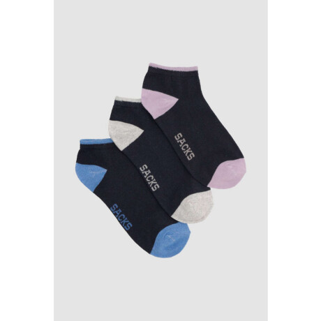 Pack x 3 deportivas con detalles Azul noche