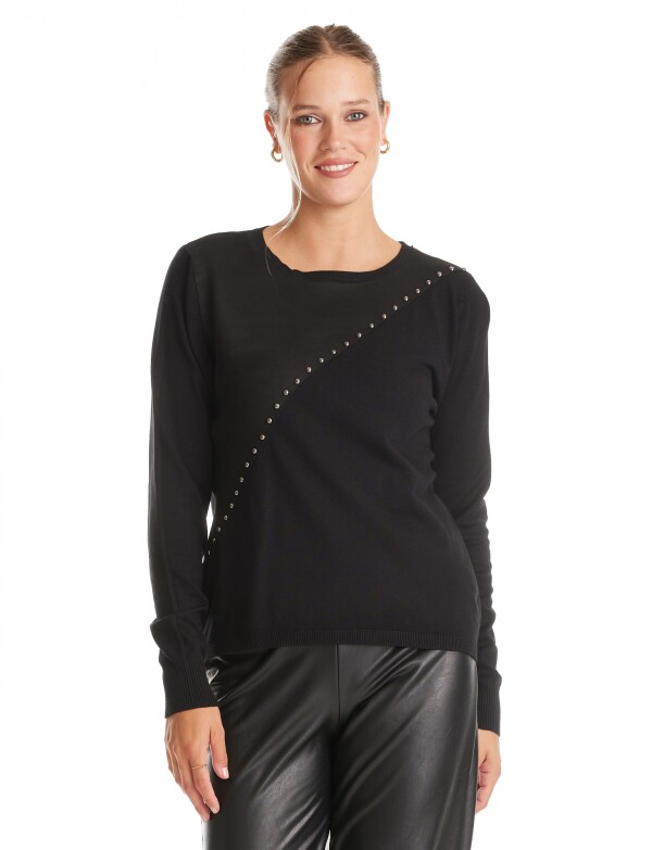 Buzo Combinado Suede NEGRO