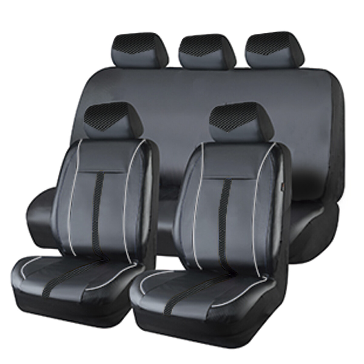 CUBRE ASIENTO - ECO CUERO 001 NEGRO GRIS CARBON FIBER GTS 