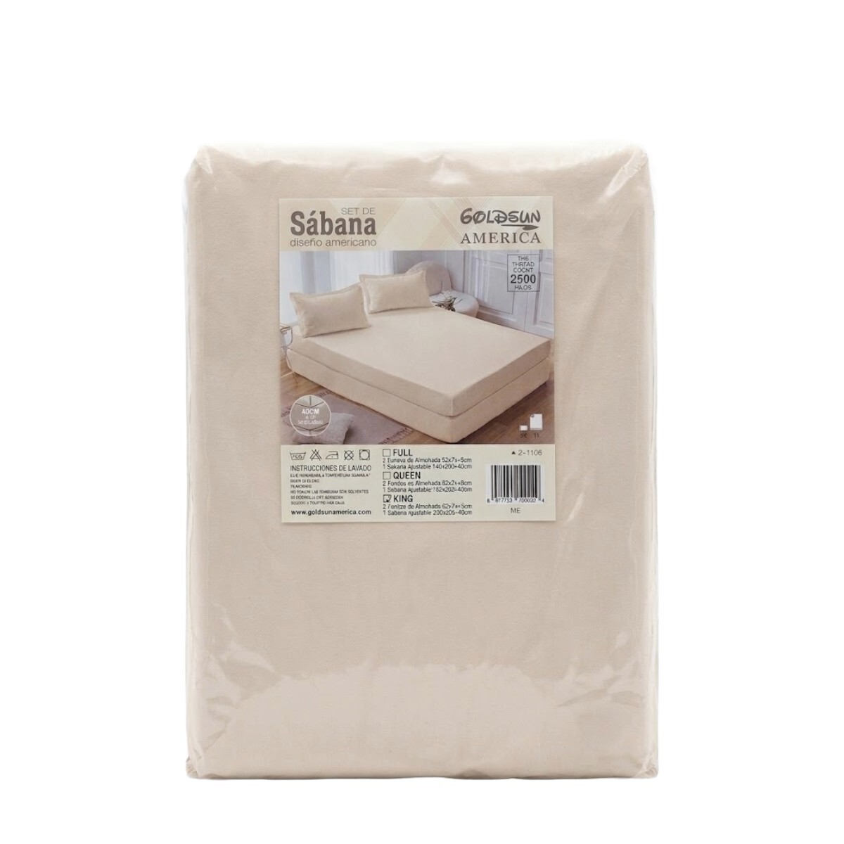 JGO DE SABANA KING BEIGE OSC 200X205+40CM 3PZAS 