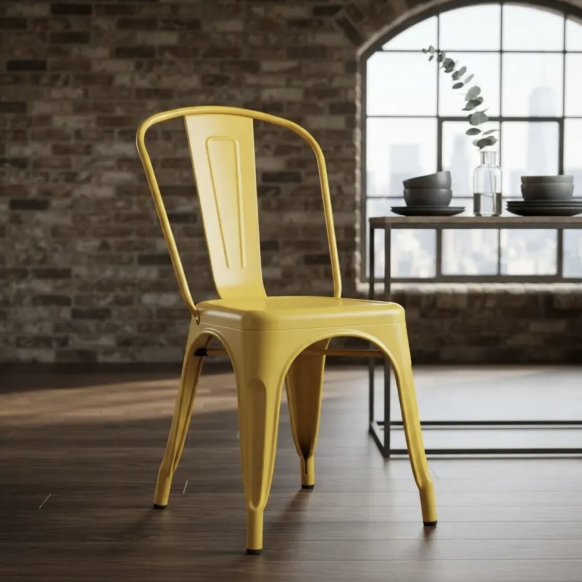 Silla Tolix Lumax Opaca De Metal Para Comedor Y Cocina Diseño Retro Clásico Versátil - Metal 